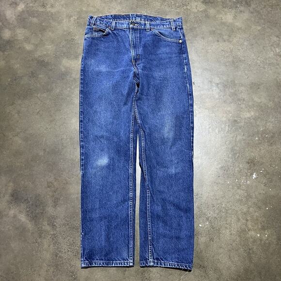 Vintage 90s Levi's 505 Dark Wash Regular Fit Jeans 34x32 - Picture 1 of 3